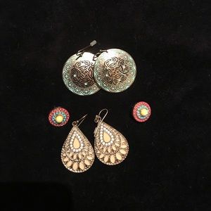 3 boho earrings